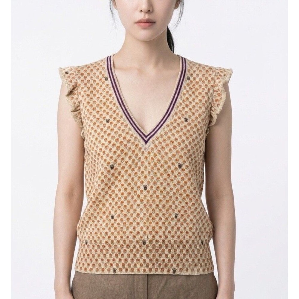 Tsumori Chisato Casual Women 100% Wool Top Shiny Size 2 - Made In Japan